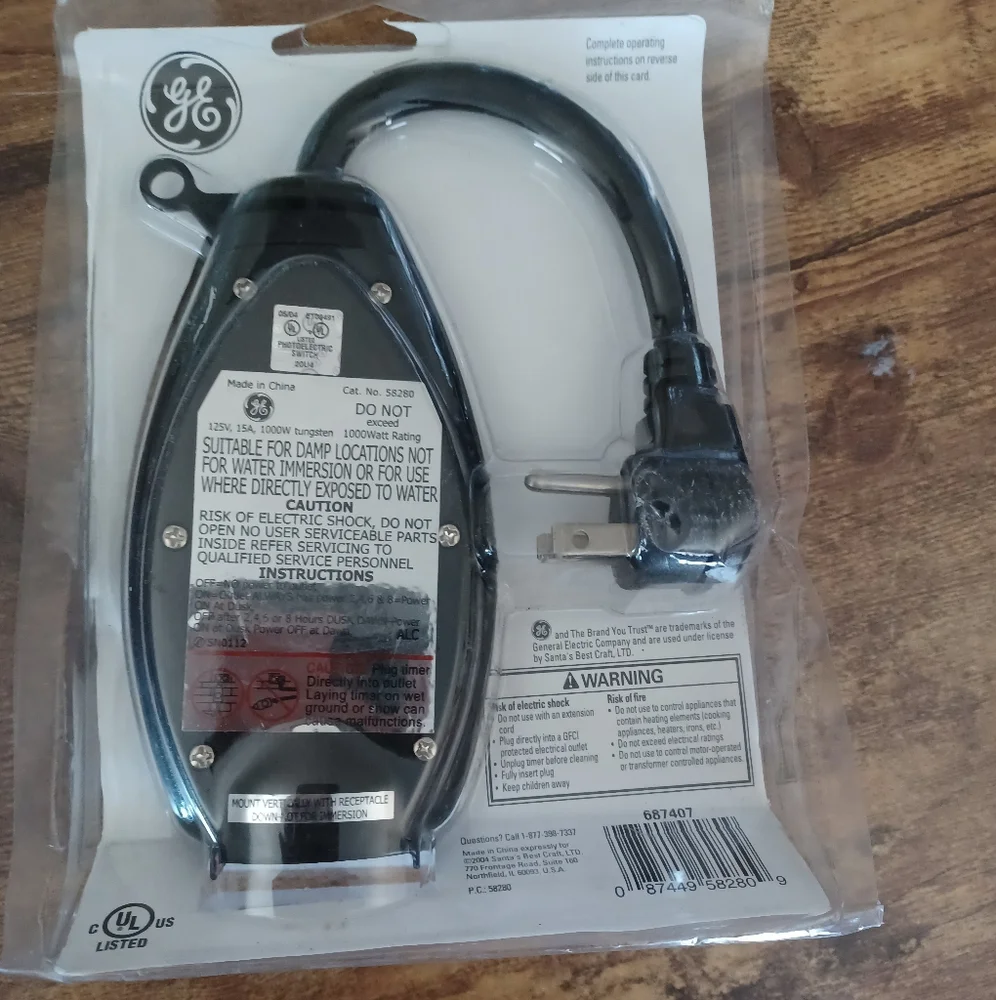 GE countdown timer light sensing